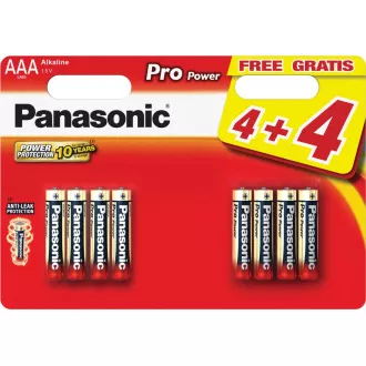 PANASONIC Alkalické baterie - Pro Power AAA 4+4F 1, 5V balení - 8ks