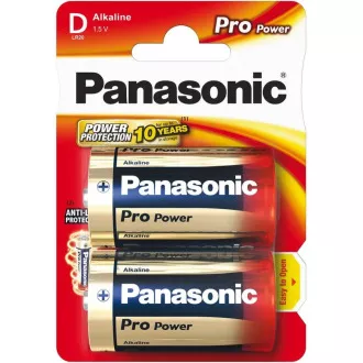 PANASONIC Alkalické baterie Pro Power LR20PPG/2BP D 1, 5V (Blistr 2ks)