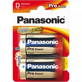 PANASONIC Alkalické baterie Pro Power LR20PPG/2BP D 1, 5V (Blistr 2ks)