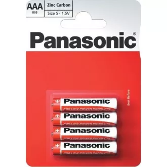 PANASONIC Zinkouhlíkové baterie Red Zinc R03RZ/4BP EU AAA 1, 5V (Blistr 4ks) PANASONIC Zinkouhlíkové baterie Red Zinc R03RZ/4BP EU AAA 1, 5V (Blistr 4ks)