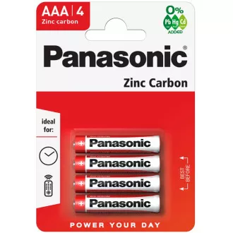 PANASONIC Zinkouhlíkové baterie Red Zinc R03RZ/4BP EU AAA 1, 5V (Blistr 4ks) PANASONIC Zinkouhlíkové baterie Red Zinc R03RZ/4BP EU AAA 1, 5V (Blistr 4ks)