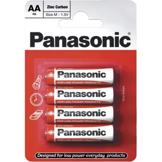 PANASONIC Zinkouhlíkové baterie Red Zinc R6RZ/4BP EU AA 1, 5V (Blistr 4ks) PANASONIC Zinkouhlíkové baterie Red Zinc R6RZ/4BP EU AA 1, 5V (Blistr 4ks)