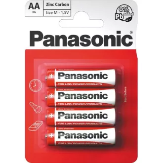 PANASONIC Zinkouhlíkové baterie Red Zinc R6RZ/4BP EU AA 1, 5V (Blistr 4ks) PANASONIC Zinkouhlíkové baterie Red Zinc R6RZ/4BP EU AA 1, 5V (Blistr 4ks)