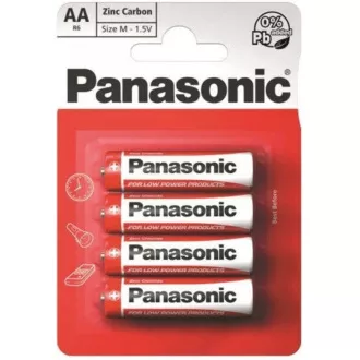 PANASONIC Zinkouhlíkové baterie Red Zinc R6RZ/4BP EU AA 1, 5V (Blistr 4ks) PANASONIC Zinkouhlíkové baterie Red Zinc R6RZ/4BP EU AA 1, 5V (Blistr 4ks)
