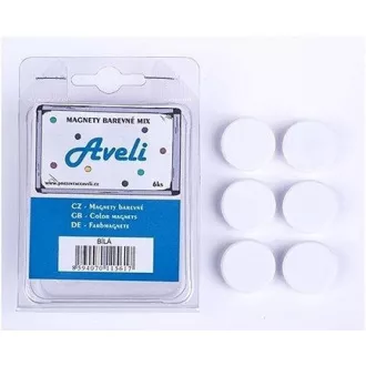 Set magnetů AVELI, bílá barva Set magnetů AVELI, bílá barva