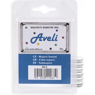 Set magnetů AVELI, bílá barva Set magnetů AVELI, bílá barva