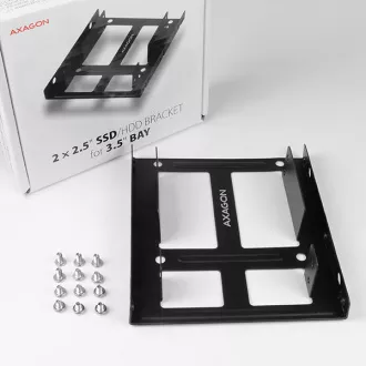 AXAGON RHD-225, kovový rámeček pro 2x 2.5" HDD/SSD do 3.5" pozice, montáž ventilátoru AXAGON RHD-225, kovový rámeček pro 2x 2.5" HDD/SSD do 3.5" pozice, montáž ventilátoru