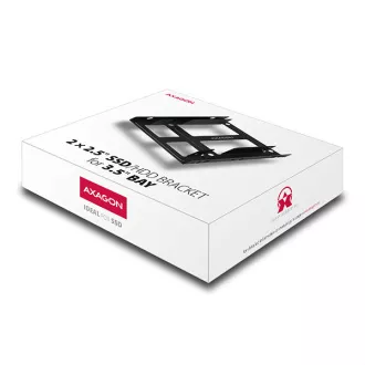AXAGON RHD-225, kovový rámeček pro 2x 2.5" HDD/SSD do 3.5" pozice, montáž ventilátoru AXAGON RHD-225, kovový rámeček pro 2x 2.5" HDD/SSD do 3.5" pozice, montáž ventilátoru