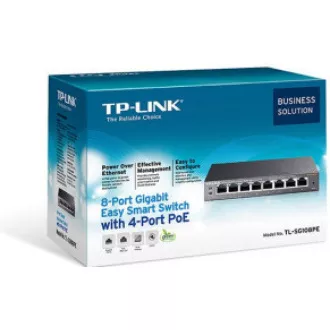 TP-Link Easy Smart switch TL-SG108PE (8xGbE, 4xPoE+, 64W, fanless) TP-Link Easy Smart switch TL-SG108PE (8xGbE, 4xPoE+, 64W, fanless)
