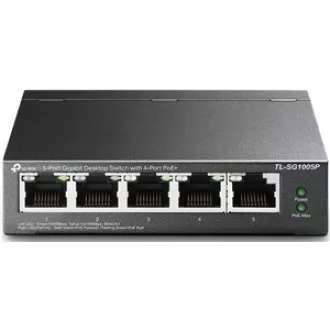 TP-Link switch TL-SG1005P (5xGbE, 4xPoE+, 65W, fanless) TP-Link switch TL-SG1005P (5xGbE, 4xPoE+, 65W, fanless)