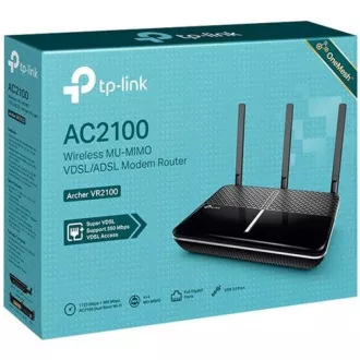 TP-Link Archer VR2100 OneMesh WiFi5 VDSL2/ADSL router (AC2100, 2, 4GHz/5GHz, 3xGbELAN, 1xGbELAN/WAN, 1xRJ11, 1xUSB3.0) TP-Link Archer VR2100 OneMesh WiFi5 VDSL2/ADSL router (AC2100, 2, 4GHz/5GHz, 3xGbELAN, 1xGbELAN/WAN, 1xRJ11, 1xUSB3.0)