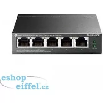 TP-Link Easy Smart switch TL-SG105PE (5xGbE, 4xPoE+, 65W, fanless) TP-Link Easy Smart switch TL-SG105PE (5xGbE, 4xPoE+, 65W, fanless)