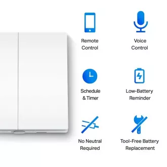 TP-Link Tapo S220 chytrý jednosměrný 2pólový vypínač TP-Link Tapo S220 chytrý jednosměrný 2pólový vypínač