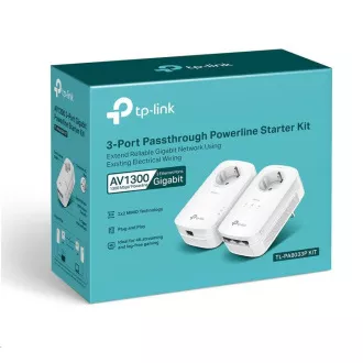 TP-Link TL-PA8033P KIT průchozí powerline set (AV1300, 3xGbE, 1xGbE, HomePlug AV2)