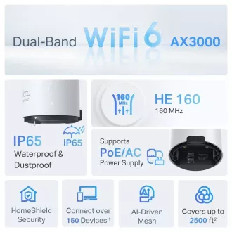 TP-Link Deco X50-Outdoor (1-pack) WiFi6 Mesh (AX3000, 2, 4GHz/5GHz, 2xGbELAN/WAN) TP-Link Deco X50-Outdoor (1-pack) WiFi6 Mesh (AX3000, 2, 4GHz/5GHz, 2xGbELAN/WAN)