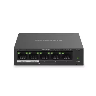 MERCUSYS switch MS105GP (5xGbE, 4xPoE+, 65W, fanless) MERCUSYS switch MS105GP (5xGbE, 4xPoE+, 65W, fanless)