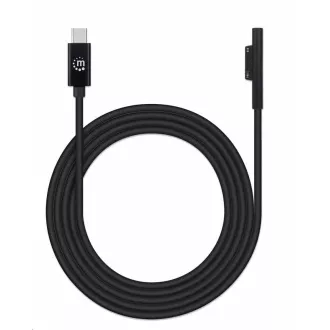 Manhattan nabíjecí kabel, Surface Connect to USB-C Charging Cable (M/M), 15 V / 3 A, 1.8m, černá