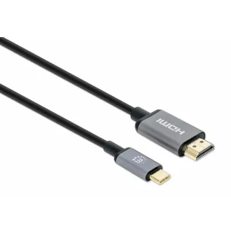 Manhattan kabel USB-C na HDMI, USB-C Male na HDMI Male, 2m, černá Manhattan kabel USB-C na HDMI, USB-C Male na HDMI Male, 2m, černá