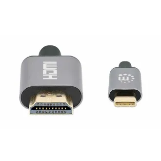Manhattan kabel USB-C na HDMI, USB-C Male na HDMI Male, 2m, černá Manhattan kabel USB-C na HDMI, USB-C Male na HDMI Male, 2m, černá
