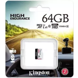 Kingston MicroSDXC karta 64GB microSD XC High Endurance, 95R Class 10 UHS-I U1