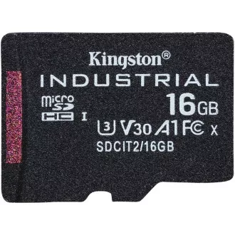 Kingston MicroSDHC karta 16GB Industrial C10 A1 pSLC Card Single Pack Kingston MicroSDHC karta 16GB Industrial C10 A1 pSLC Card Single Pack