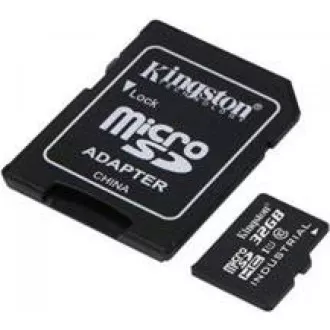 Kingston MicroSDHC karta 32GB Industrial C10 A1 pSLC Card + SD Adapter Kingston MicroSDHC karta 32GB Industrial C10 A1 pSLC Card + SD Adapter