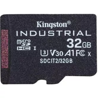 Kingston MicroSDHC karta 32GB Industrial C10 A1 pSLC Card + SD Adapter Kingston MicroSDHC karta 32GB Industrial C10 A1 pSLC Card + SD Adapter