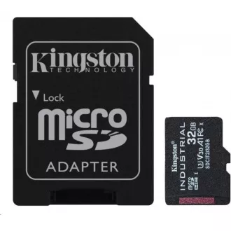 Kingston MicroSDHC karta 32GB Industrial C10 A1 pSLC Card + SD Adapter Kingston MicroSDHC karta 32GB Industrial C10 A1 pSLC Card + SD Adapter