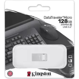 Kingston Flash Disk 128GB DataTraveler Micro 200MB/s Metal USB 3.2 Gen 1