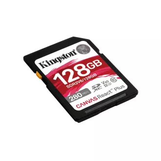 Kingston SDXC karta 128GB Canvas React Plus, UHS-II, U3, V60, R:280/W:100MB/s Kingston SDXC karta 128GB Canvas React Plus, UHS-II, U3, V60, R:280/W:100MB/s
