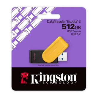 Kingston Flash Disk 512GB USB3.2 Gen 1 DataTraveler Exodia S (Black + Yellow) - Použité