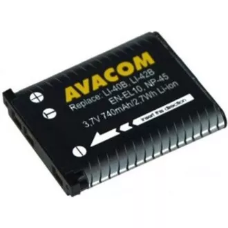 AVACOM Olympus Li-40B, Li-42B, Fujifilm NP-45, Nikon EN-EL10 Li-Ion 3.7V 740mAh 2.7Wh AVACOM Olympus Li-40B, Li-42B, Fujifilm NP-45, Nikon EN-EL10 Li-Ion 3.7V 740mAh 2.7Wh