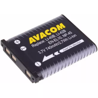 AVACOM Olympus Li-40B, Li-42B, Fujifilm NP-45, Nikon EN-EL10 Li-Ion 3.7V 740mAh 2.7Wh AVACOM Olympus Li-40B, Li-42B, Fujifilm NP-45, Nikon EN-EL10 Li-Ion 3.7V 740mAh 2.7Wh