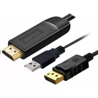 PremiumCord Kabel HDMI 2.0 na DisplayPort 1.2 pro rozlišení 4K@60Hz, 2m