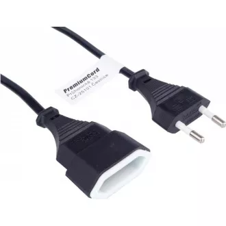 PREMIUMCORD Kabel síťový 230V, prodlužovací dvojvidlice, 2m PREMIUMCORD Kabel síťový 230V, prodlužovací dvojvidlice, 2m