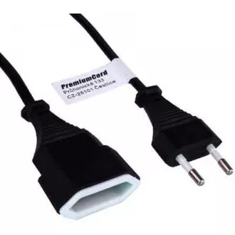 PREMIUMCORD Kabel síťový 230V, prodlužovací dvojvidlice, 3m PREMIUMCORD Kabel síťový 230V, prodlužovací dvojvidlice, 3m