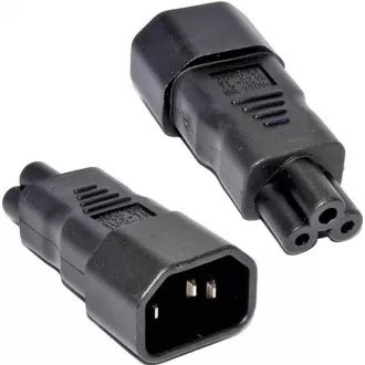 Adaptér IEC C14 na IEC C5 "trojlístek" napětí 230V, 10A Adaptér IEC C14 na IEC C5 "trojlístek" napětí 230V, 10A