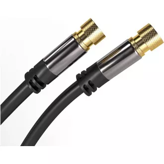 PREMIUMCORD kabel, satelitní anténní F male - F male (135 dB) 4x stíněný 3m