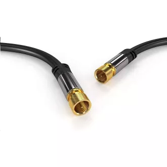PREMIUMCORD kabel, satelitní anténní F male - F male (135 dB) 4x stíněný 5m