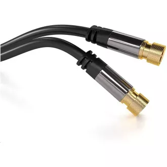 PREMIUMCORD kabel, satelitní anténní F male - F male (135 dB) 4x stíněný 5m