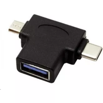 Adaptér USB3.0 female na dva konektory USB 3.1 C/male + micro USB B/male Adaptér USB3.0 female na dva konektory USB 3.1 C/male + micro USB B/male