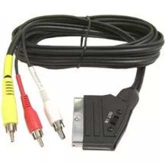 PremiumCord Kabel SCART - 3xCINCH M/M 1.5m in/out přepínač PremiumCord Kabel SCART - 3xCINCH M/M 1.5m in/out přepínač