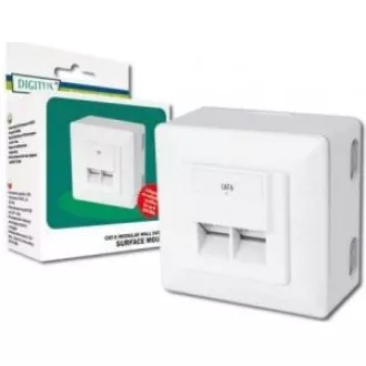 Zásuvka 2xRJ45 na omítku, STP Cat6 Zásuvka 2xRJ45 na omítku, STP Cat6
