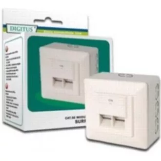Zásuvka 2xRJ45 na omítku, STP Cat6 Zásuvka 2xRJ45 na omítku, STP Cat6