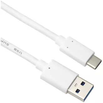 PremiumCord kabel USB-C - USB 3.0 A (USB 3.2 generation 2, 3A, 10Gbit/s) 2m, bílá