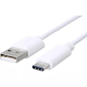 C-TECH kabel USB 2.0 AM na USB-C (AM/CM), 2m, bílá