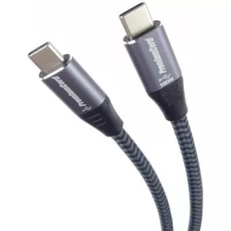 PREMIUMCORD Kabel USB-C M/M, 100W 20V/5A 480Mbps bavlněný oplet, 2m PREMIUMCORD Kabel USB-C M/M, 100W 20V/5A 480Mbps bavlněný oplet, 2m