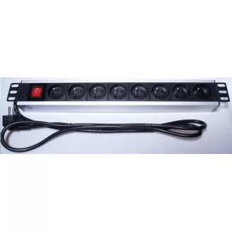 PremiumCord Panel napájecí do 19" racku 1.5U, 8x230V, 2m kabel, vypínač PremiumCord Panel napájecí do 19" racku 1.5U, 8x230V, 2m kabel, vypínač