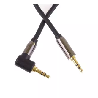 PremiumCord HQ stíněný kabel stereo Jack 3.5mm - Jack 3.5mm zahnutý 90°, 3m PremiumCord HQ stíněný kabel stereo Jack 3.5mm - Jack 3.5mm zahnutý 90°, 3m