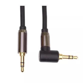 PremiumCord HQ stíněný kabel stereo Jack 3.5mm - Jack 3.5mm zahnutý 90°, 3m PremiumCord HQ stíněný kabel stereo Jack 3.5mm - Jack 3.5mm zahnutý 90°, 3m
